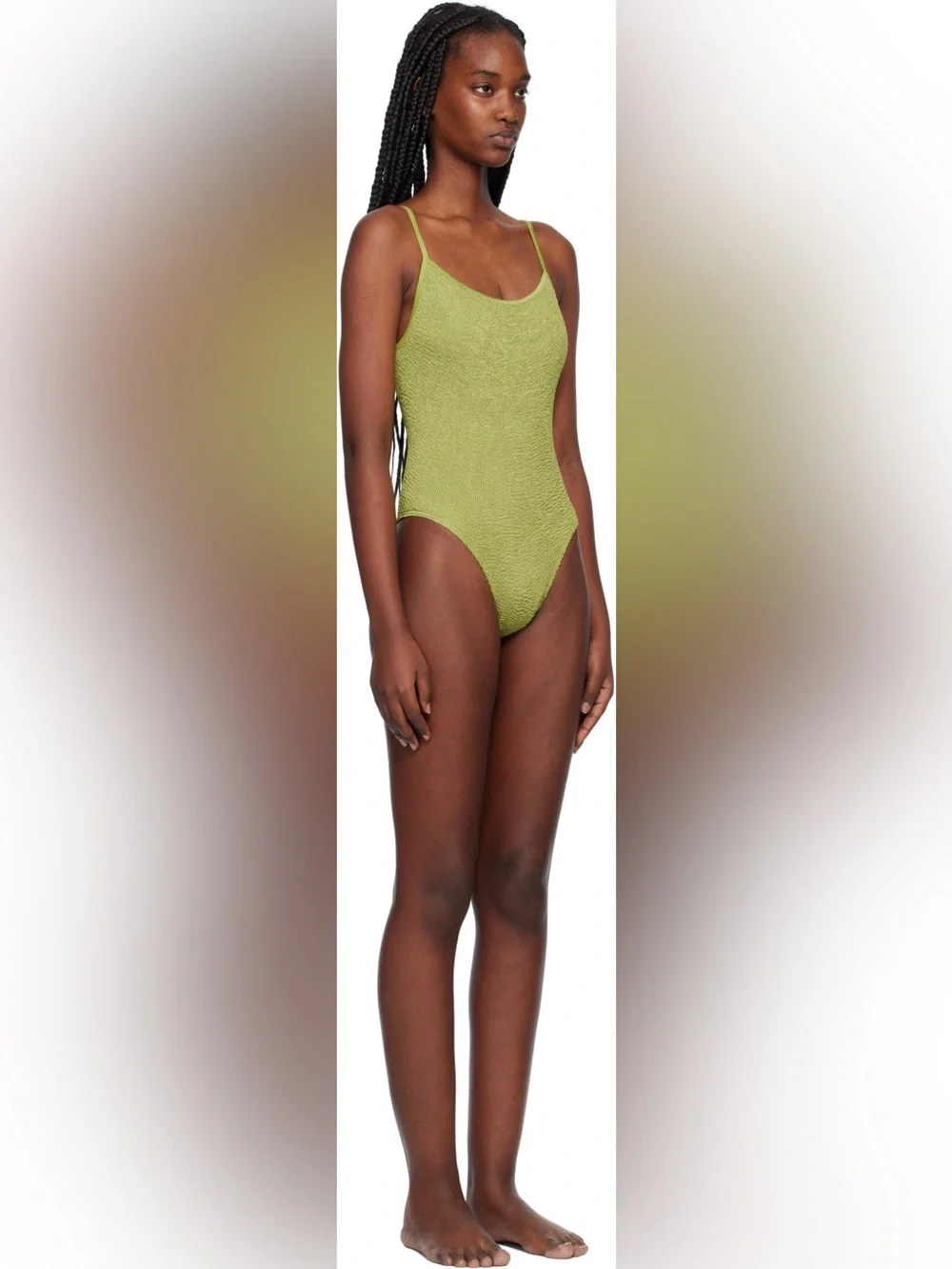 Bond-Eye Green Low Palace One-Piece Swimsuit Herbal Shimmer